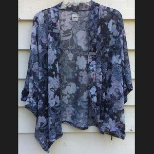 ASOS Kimono, Grey/White Floral, Size 10